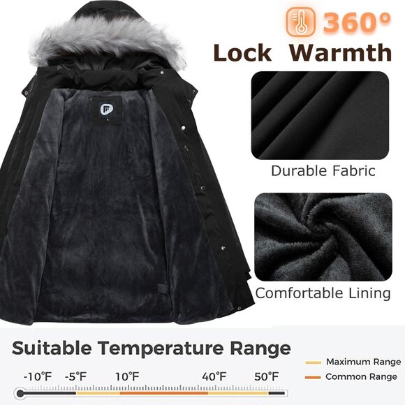 Luxurious Women's Winter Parka - Down Puffer with Adjustable Waist & Pockets - Picture 3 of 7